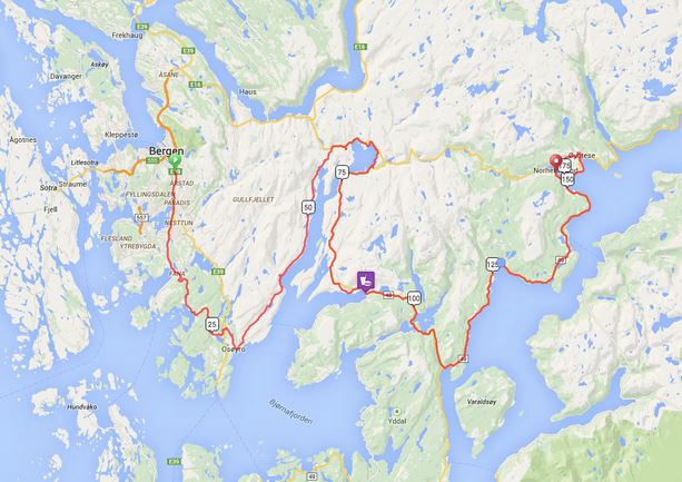 Tour des Fjords Stahe 1 map